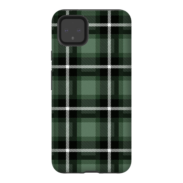 Pixel 4XL StrongFit Olive Scottish Plaid by TMSarts