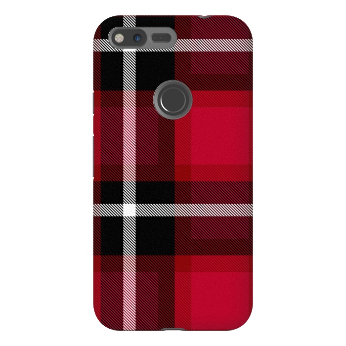 Pixel XL StrongFit Red Scottish Plaid by TMSarts