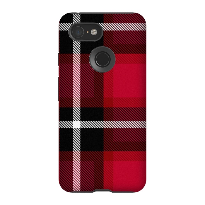 Pixel 3 StrongFit Red Scottish Plaid by TMSarts