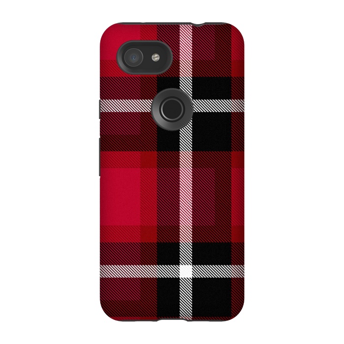 Pixel 3A StrongFit Red Scottish Plaid by TMSarts
