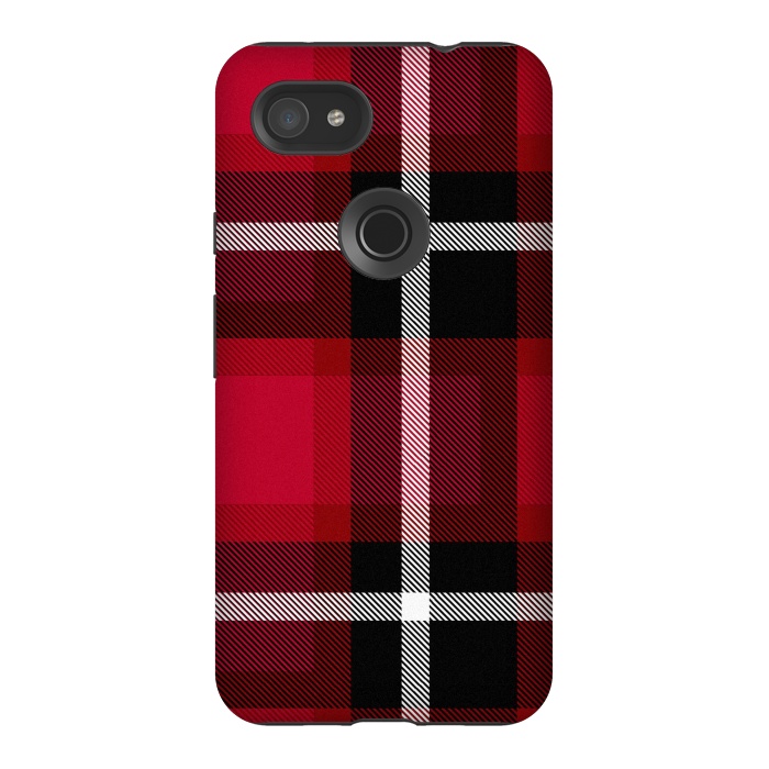 Pixel 3AXL StrongFit Red Scottish Plaid by TMSarts