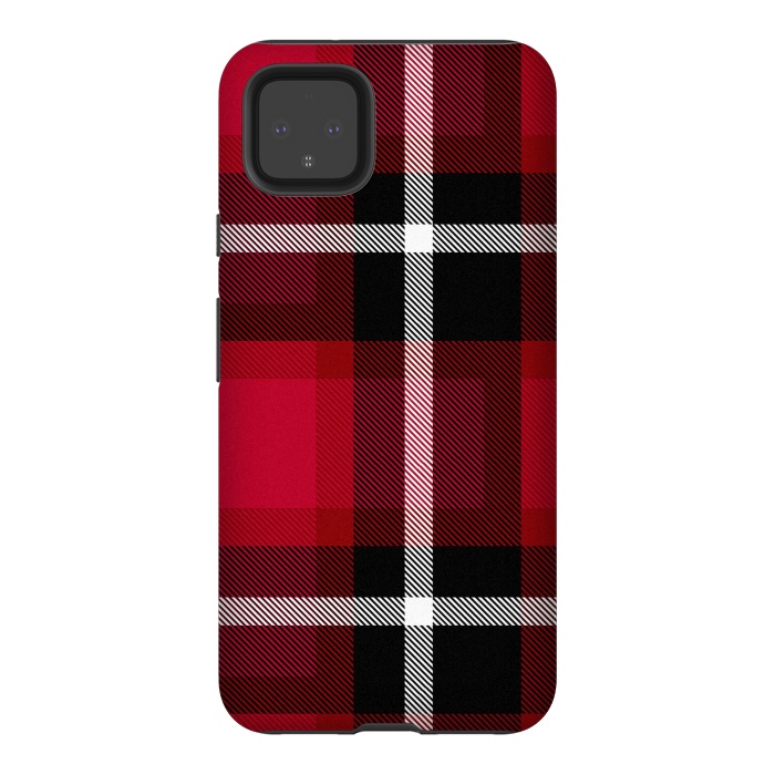 Pixel 4XL StrongFit Red Scottish Plaid by TMSarts