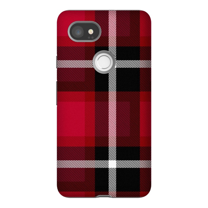 Pixel 2XL StrongFit Red Scottish Plaid by TMSarts