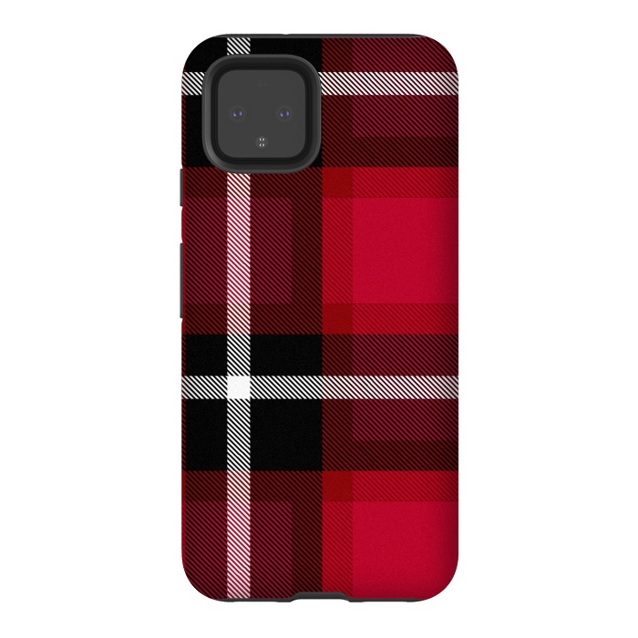 Pixel 4 StrongFit Red Scottish Plaid by TMSarts