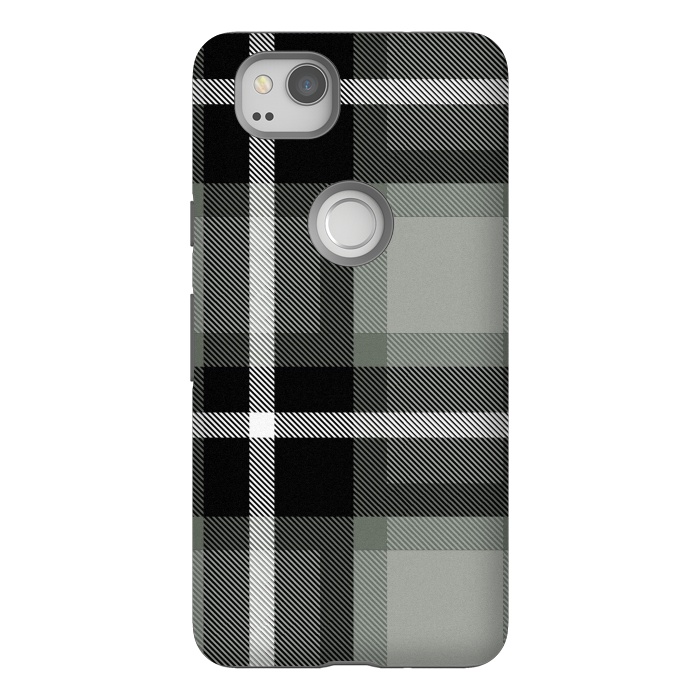 Pixel 2 StrongFit Warm Gray Scottish Plaid by TMSarts