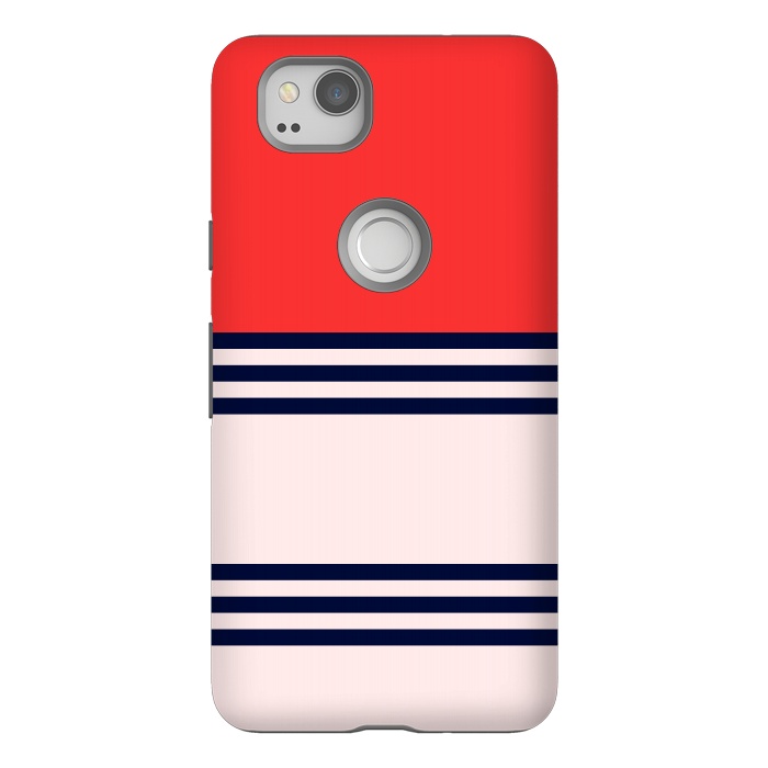 Pixel 2 StrongFit Red Retro Stripes by TMSarts