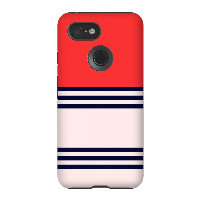 Pixel 3 StrongFit Red Retro Stripes by TMSarts