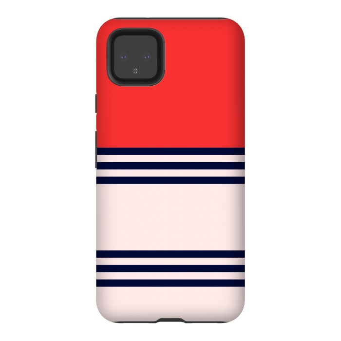 Pixel 4XL StrongFit Red Retro Stripes by TMSarts