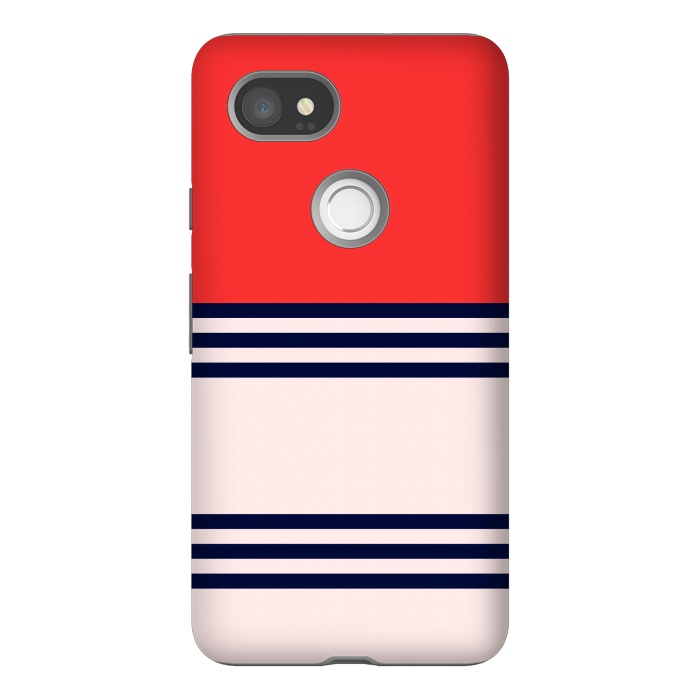 Pixel 2XL StrongFit Red Retro Stripes by TMSarts