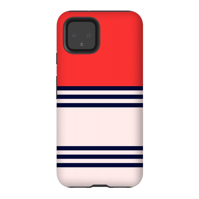 Pixel 4 StrongFit Red Retro Stripes by TMSarts