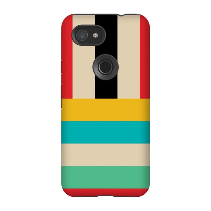 Pixel 3A StrongFit Multicolor Stripes by TMSarts