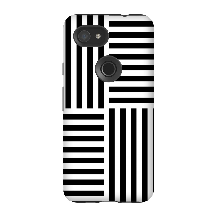 Pixel 3A StrongFit Geo Black Stripes by TMSarts