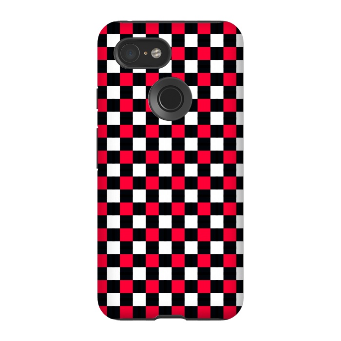 Pixel 3 StrongFit Red and Black Checkered by TMSarts