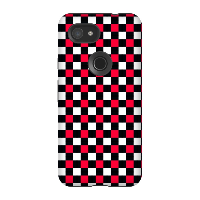 Pixel 3A StrongFit Red and Black Checkered by TMSarts