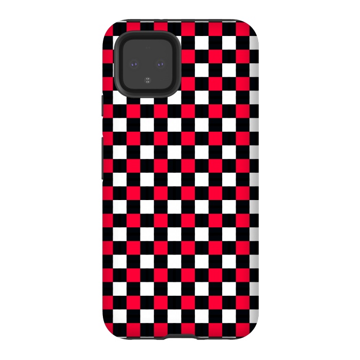 Pixel 4 StrongFit Red and Black Checkered by TMSarts