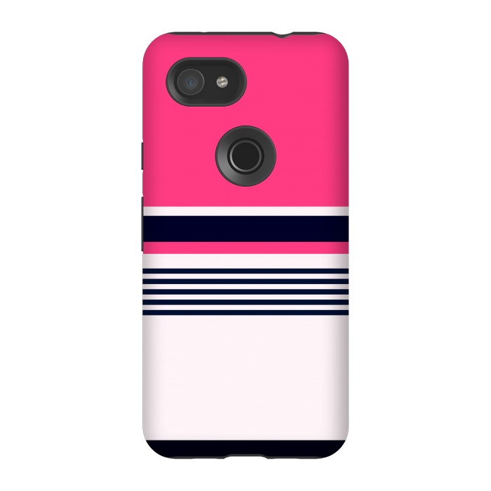 Pixel 3A StrongFit Pink Pastel Stripes by TMSarts
