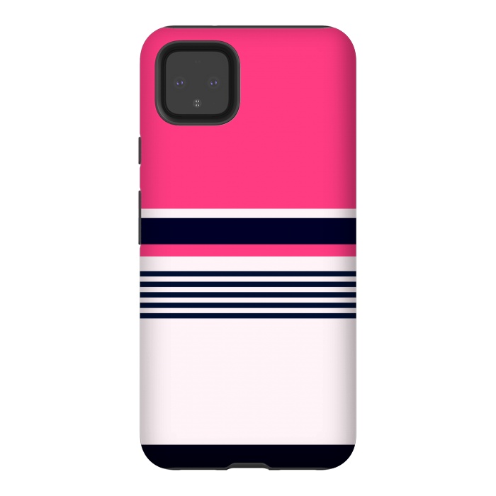 Pixel 4XL StrongFit Pink Pastel Stripes by TMSarts