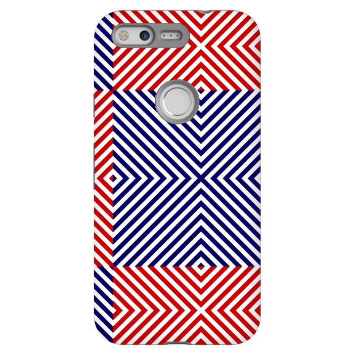 Pixel StrongFit Red Blue Crossing Diagonal Striped by TMSarts