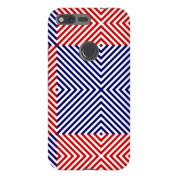Pixel XL StrongFit Red Blue Crossing Diagonal Striped by TMSarts