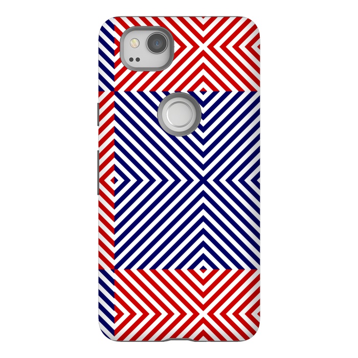 Pixel 2 StrongFit Red Blue Crossing Diagonal Striped by TMSarts
