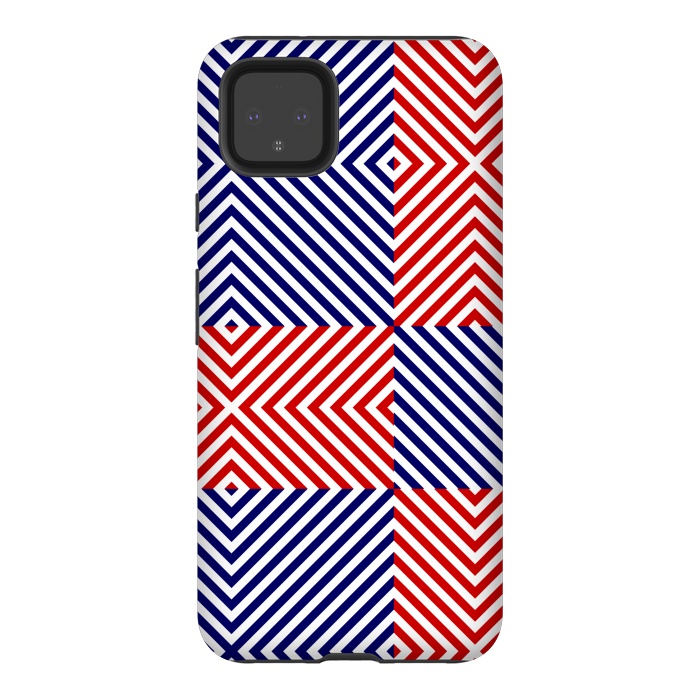 Pixel 4XL StrongFit Red Blue Crossing Diagonal Striped by TMSarts