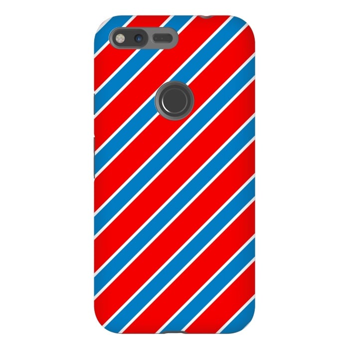Pixel XL StrongFit Red Blue Diagonal Stripes by TMSarts