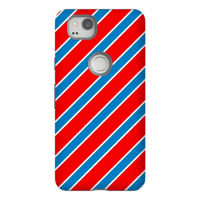 Pixel 2 StrongFit Red Blue Diagonal Stripes by TMSarts