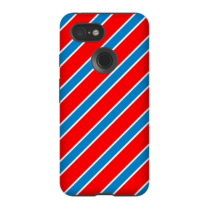 Pixel 3 StrongFit Red Blue Diagonal Stripes by TMSarts