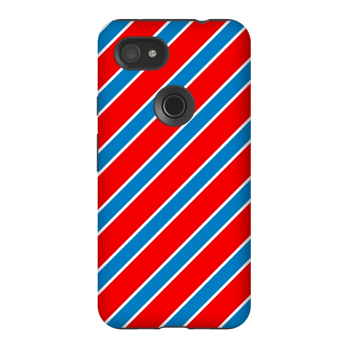 Pixel 3AXL StrongFit Red Blue Diagonal Stripes by TMSarts