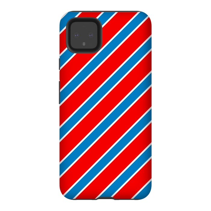 Pixel 4XL StrongFit Red Blue Diagonal Stripes by TMSarts