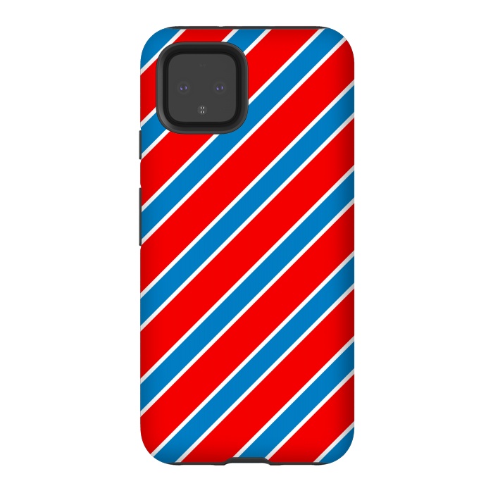 Pixel 4 StrongFit Red Blue Diagonal Stripes by TMSarts