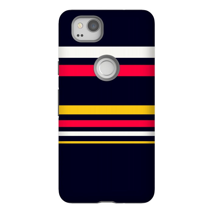 Pixel 2 StrongFit Flat Colorful Stripes by TMSarts