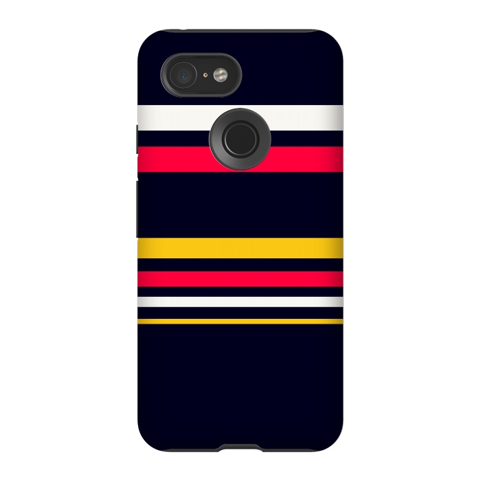 Pixel 3 StrongFit Flat Colorful Stripes by TMSarts