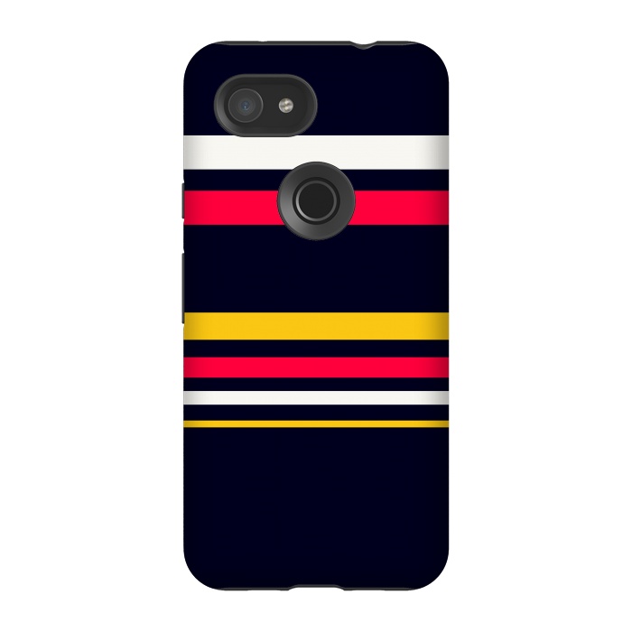 Pixel 3A StrongFit Flat Colorful Stripes by TMSarts