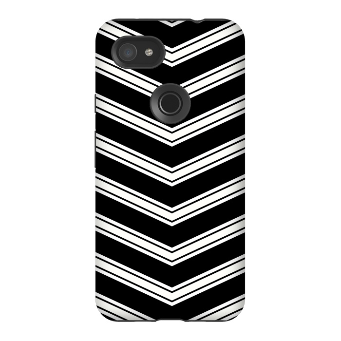 Pixel 3AXL StrongFit Black And White Chevrons by TMSarts