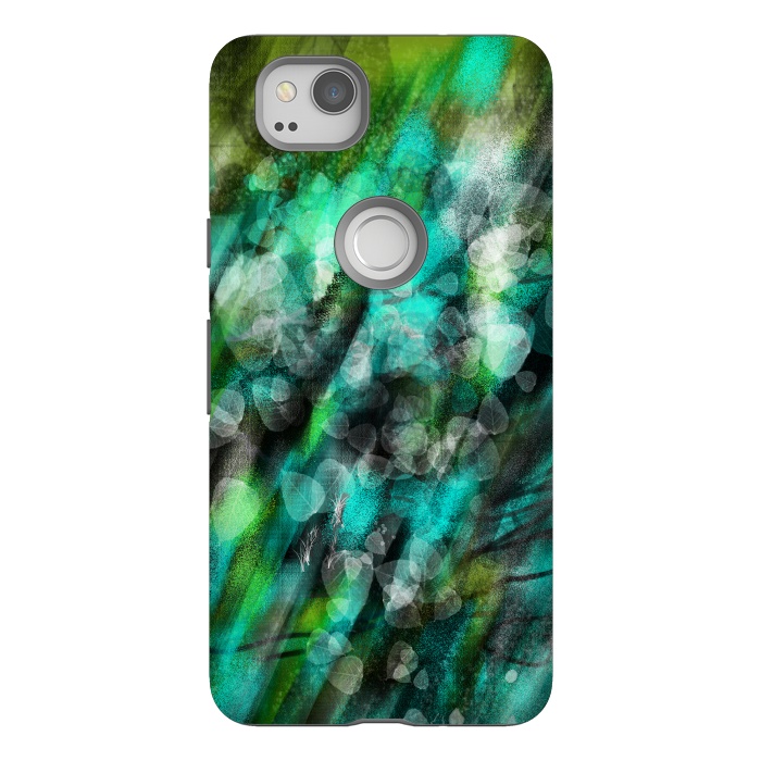 Pixel 2 StrongFit Blue green textured abstract digital art by Josie
