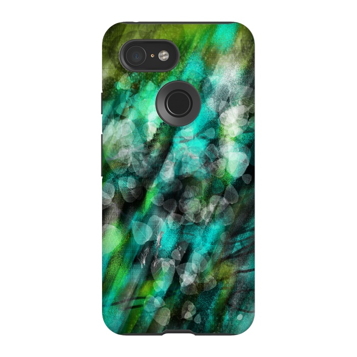 Pixel 3 StrongFit Blue green textured abstract digital art by Josie