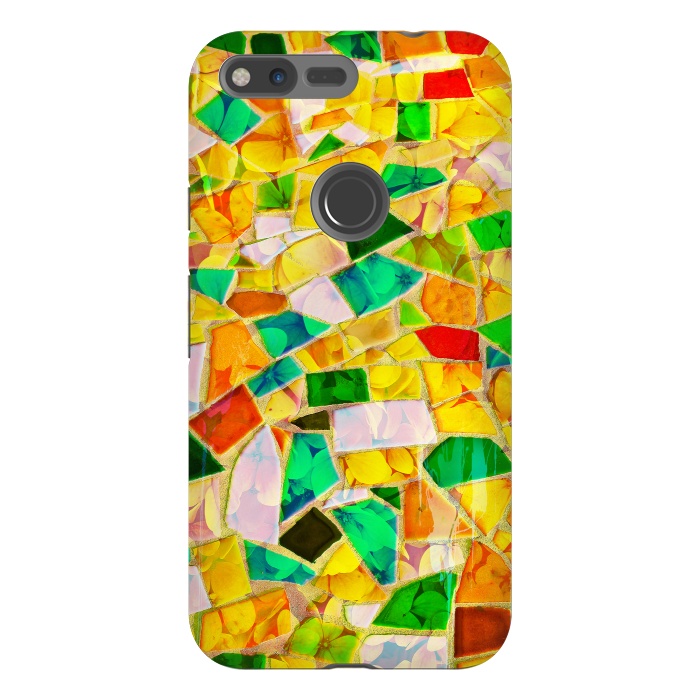 Pixel XL StrongFit Yellow glass abstract art painting phone case by Josie