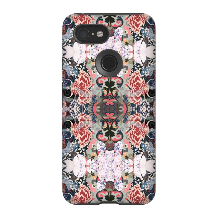 Pixel 3 StrongFit Japanese inspired floral mandala pattern by Oana 