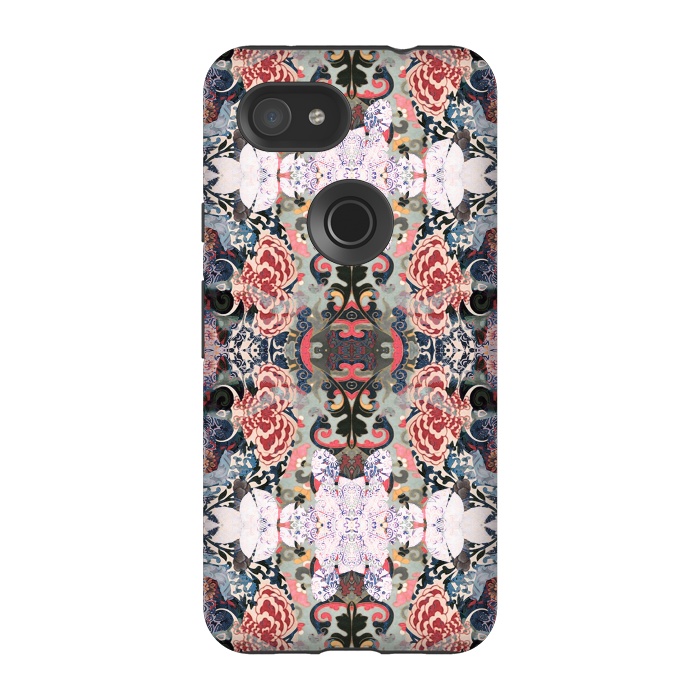 Pixel 3A StrongFit Japanese inspired floral mandala pattern by Oana 