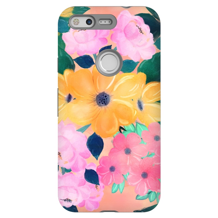 Pixel StrongFit Cute Colorful Romantic Watercolor Flowers  by InovArts