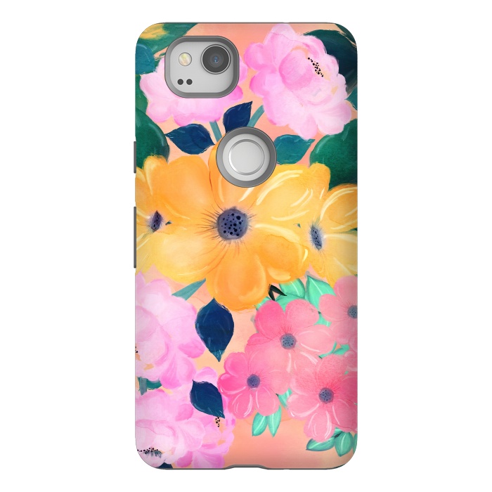 Pixel 2 StrongFit Cute Colorful Romantic Watercolor Flowers  by InovArts