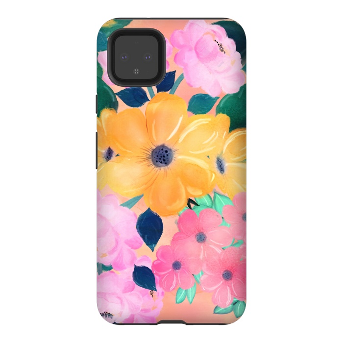 Pixel 4XL StrongFit Cute Colorful Romantic Watercolor Flowers  by InovArts