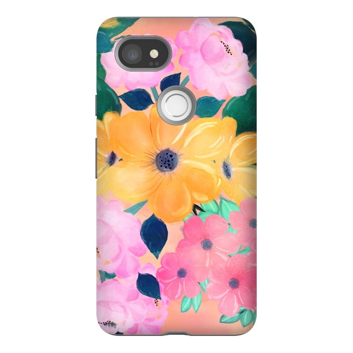 Pixel 2XL StrongFit Cute Colorful Romantic Watercolor Flowers  by InovArts