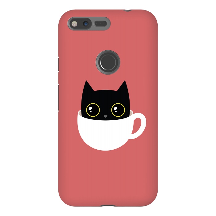 Pixel XL StrongFit Coffee cat by Laura Nagel