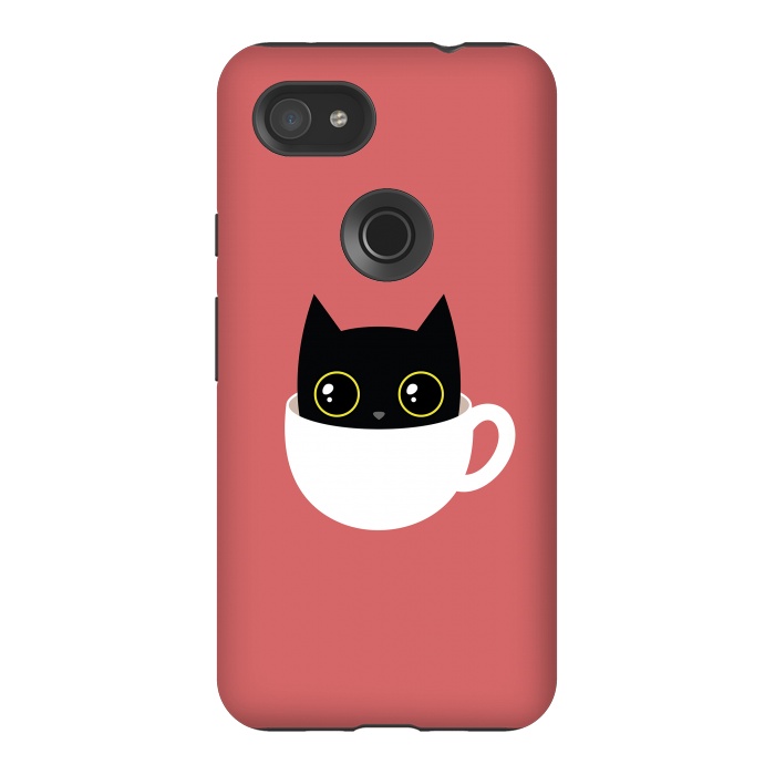 Pixel 3AXL StrongFit Coffee cat by Laura Nagel