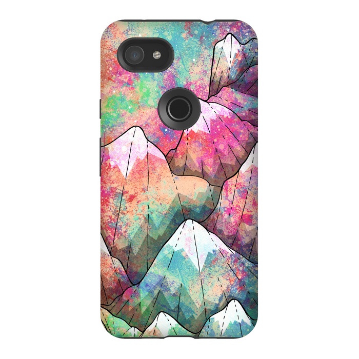 Pixel 3AXL StrongFit The painted mountain peaks  by Steve Wade (Swade)