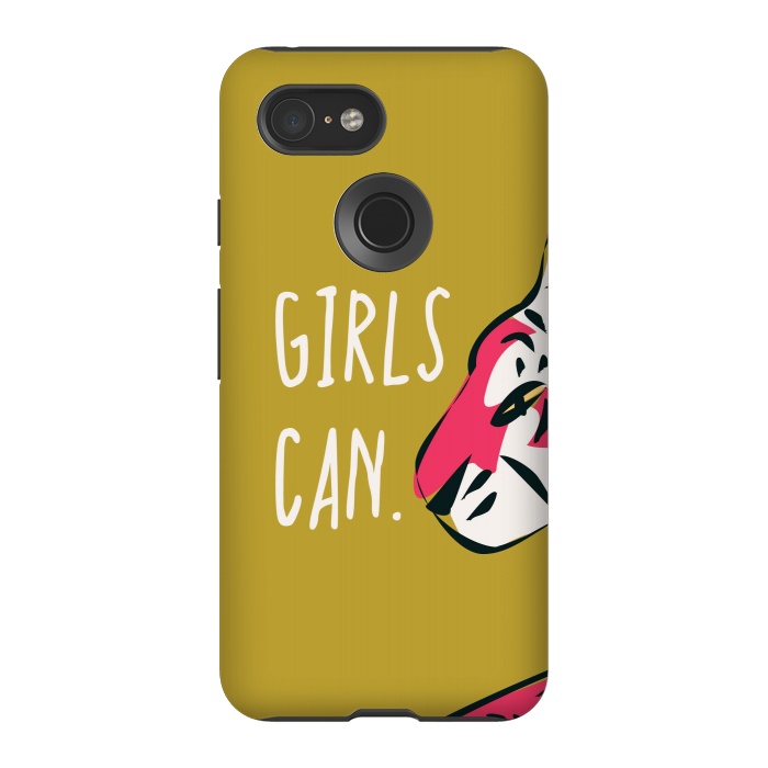 Pixel 3 StrongFit Girls can, mustard by Jelena Obradovic