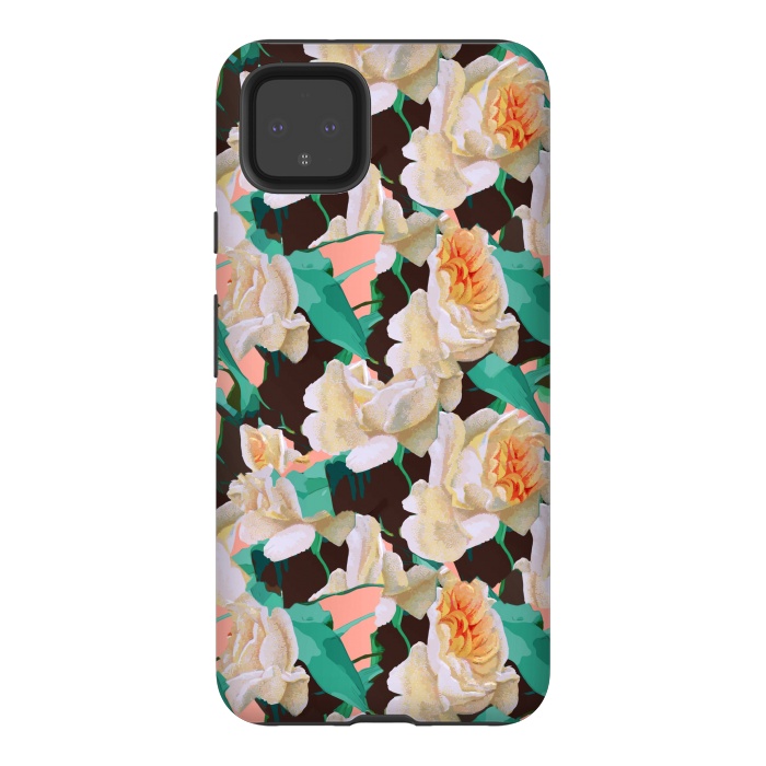 Pixel 4XL StrongFit Tropical & White Blossom by Uma Prabhakar Gokhale