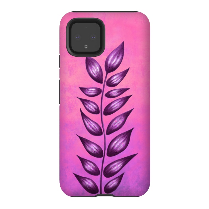 Pixel 4 StrongFit Abstract Plant Surreal Botanical Art In Pink And Purple by Boriana Giormova